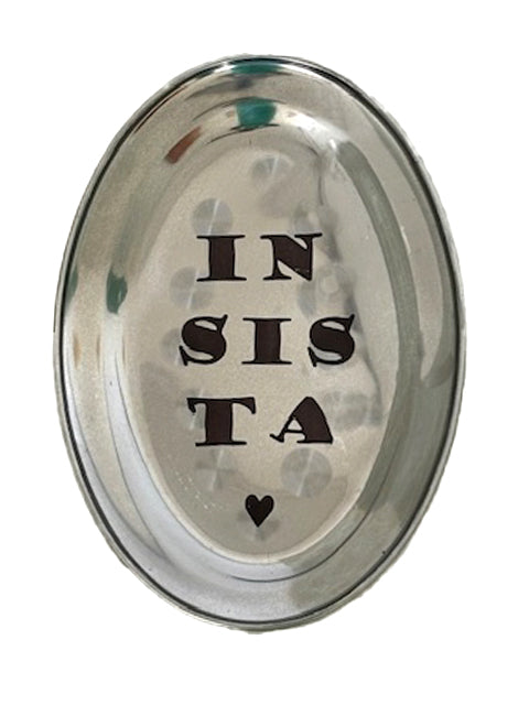 Quadro em Metal Oval Estampado