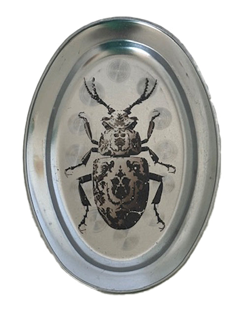 Quadro em Metal Oval Estampado