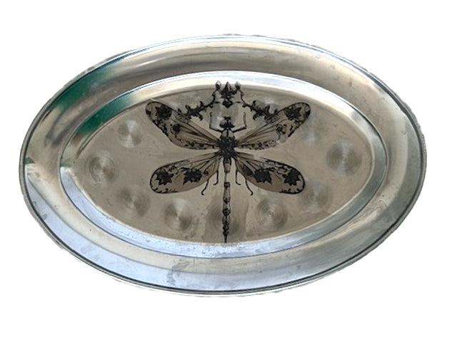 Quadro em Metal Oval Estampado