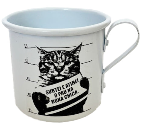 Caneca de Metal estampada Branca