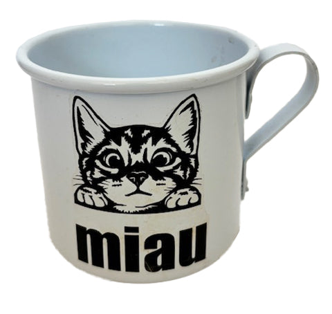 Caneca de Metal estampada Branca