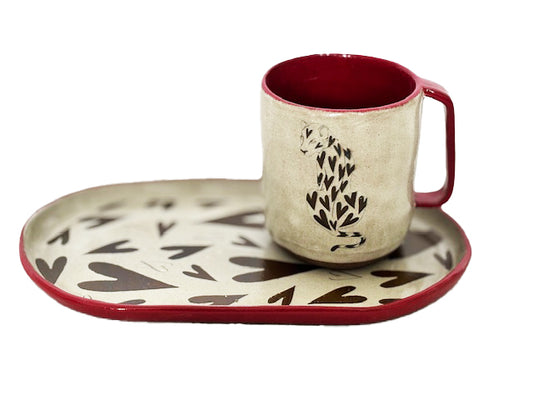 Prato e Caneca Miau in Love
