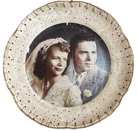 Prato Bolo Couple Bordado