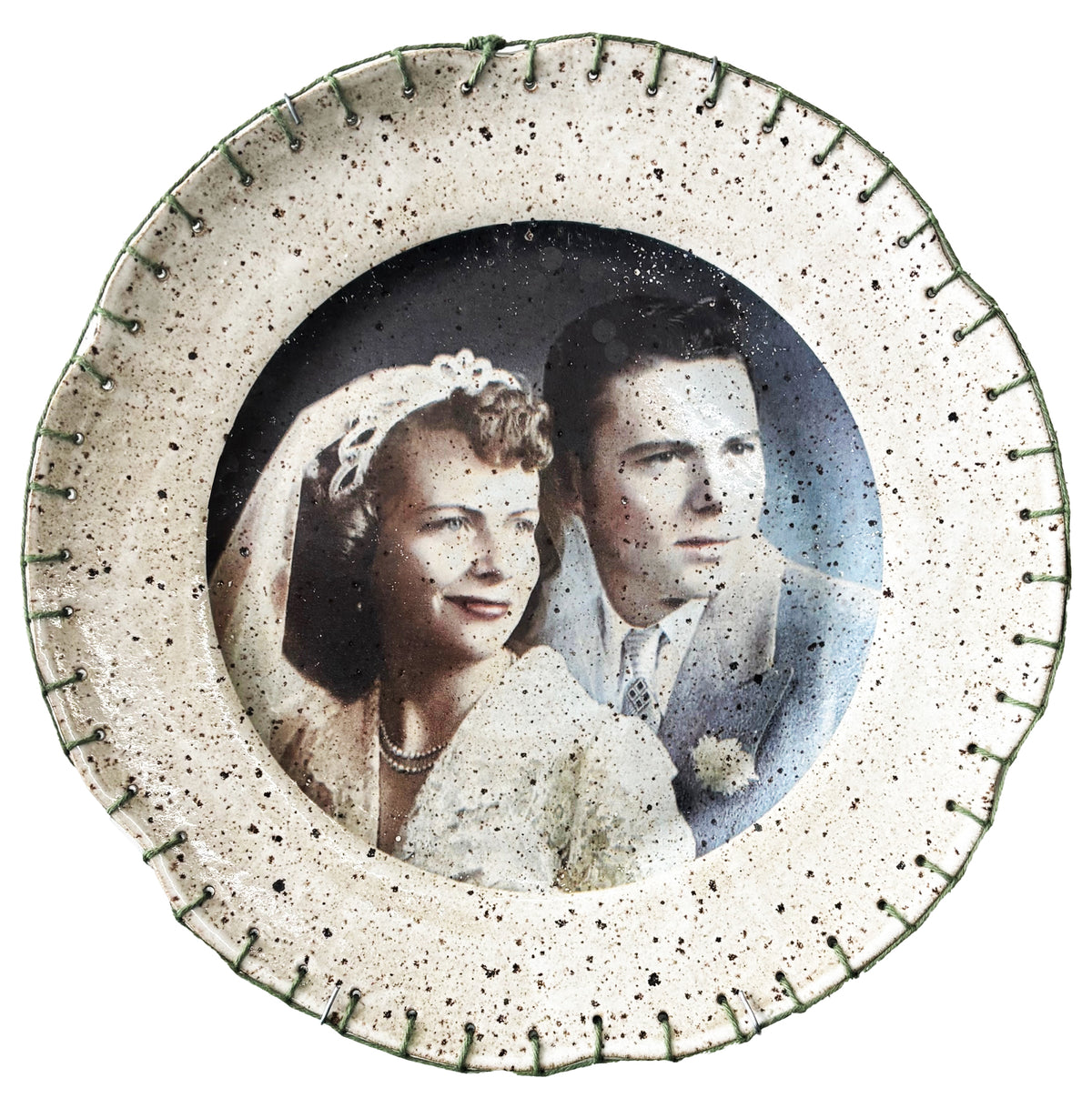Prato Bolo Couple Bordado