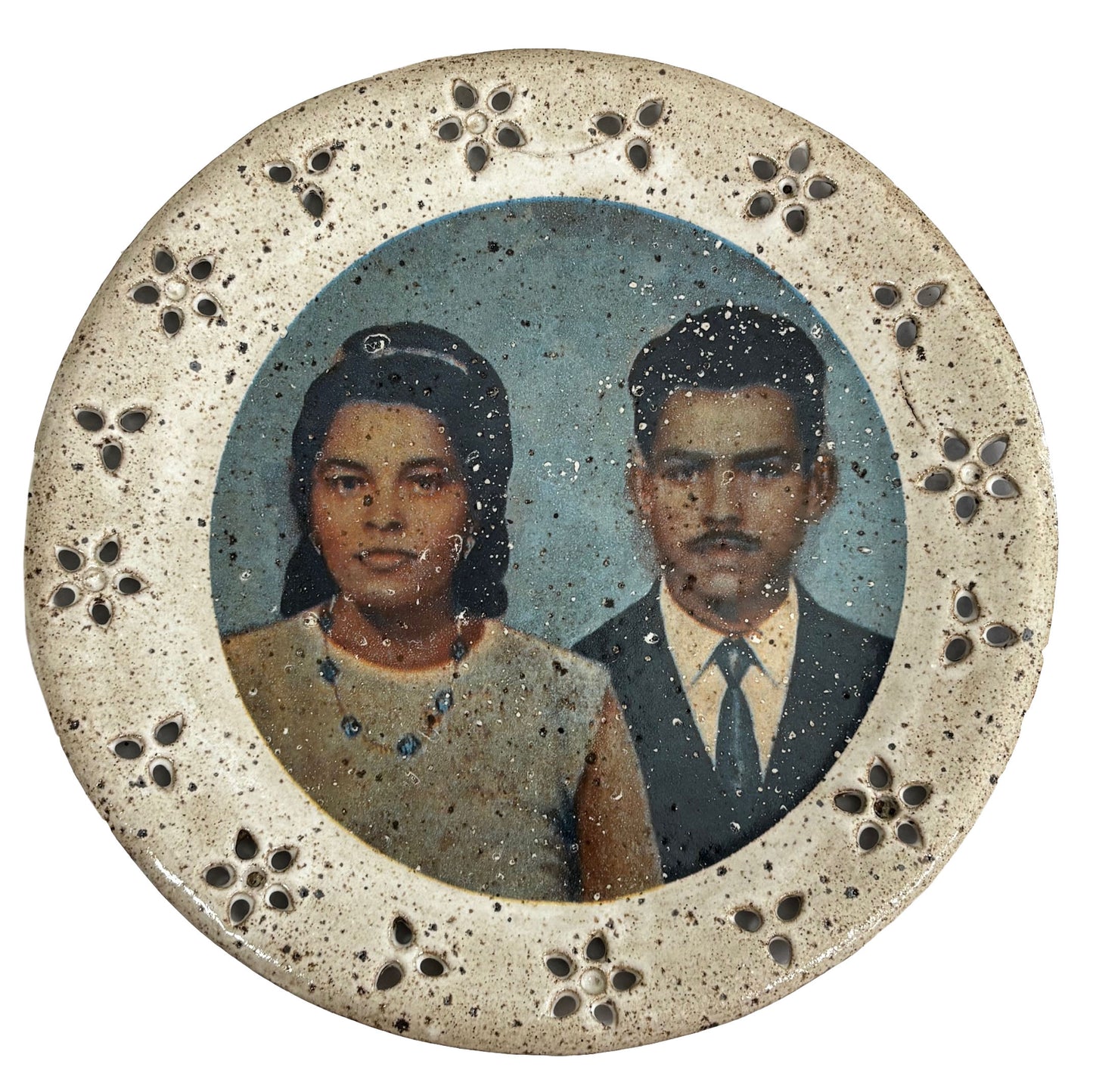 Prato Médio com Moldura Laise Couple Tosco